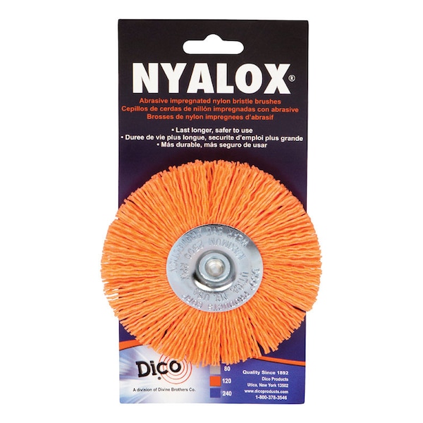 Dico Dico Nyalox 4 in. Medium Crimped Mandrel Mounted Wheel Brush Nylon 2500 rpm 1 pc 541-778-4 - main